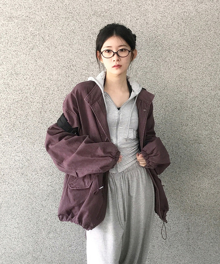 ビンテージサファリジャケットジャンパー PURPLE