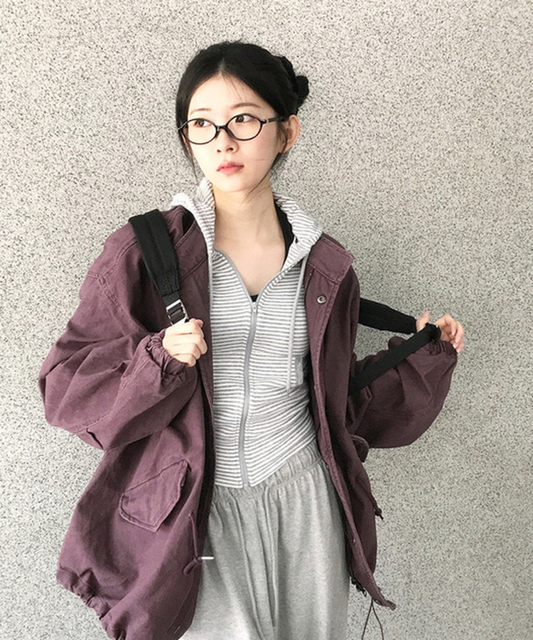 ビンテージサファリジャケットジャンパー PURPLE