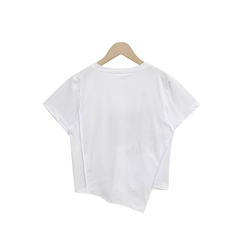 半袖Tシャツ アンバランスクロップ半袖Tシャツ