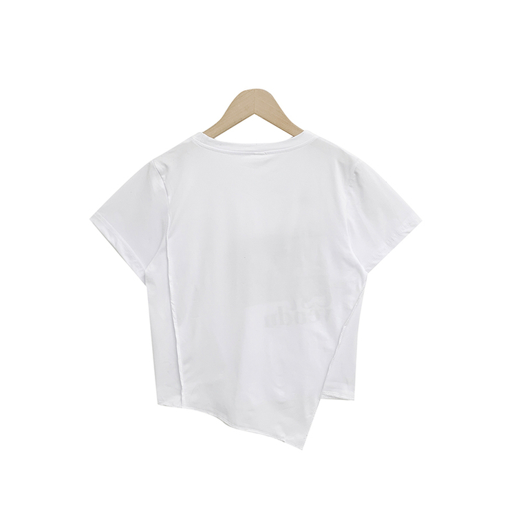 アンバランスクロップ半袖Tシャツ