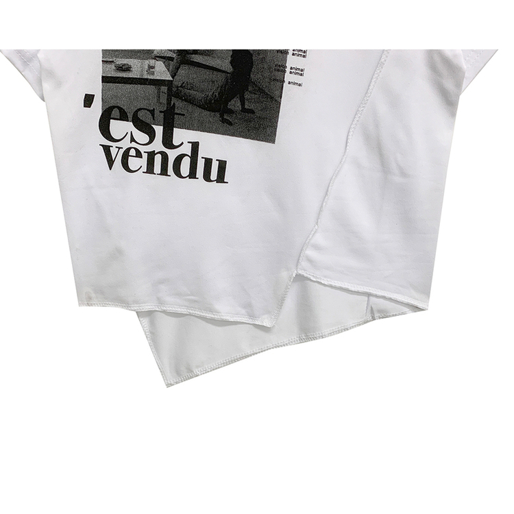 アンバランスクロップ半袖Tシャツ