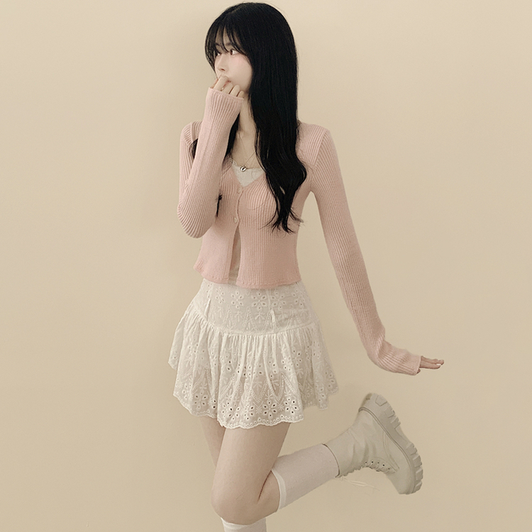 [레이어드용/끈조절O] 레이스 크롭 캡내장 레이어드 이너 여름 끈나시 슬리브리스 브라렛 아이보리