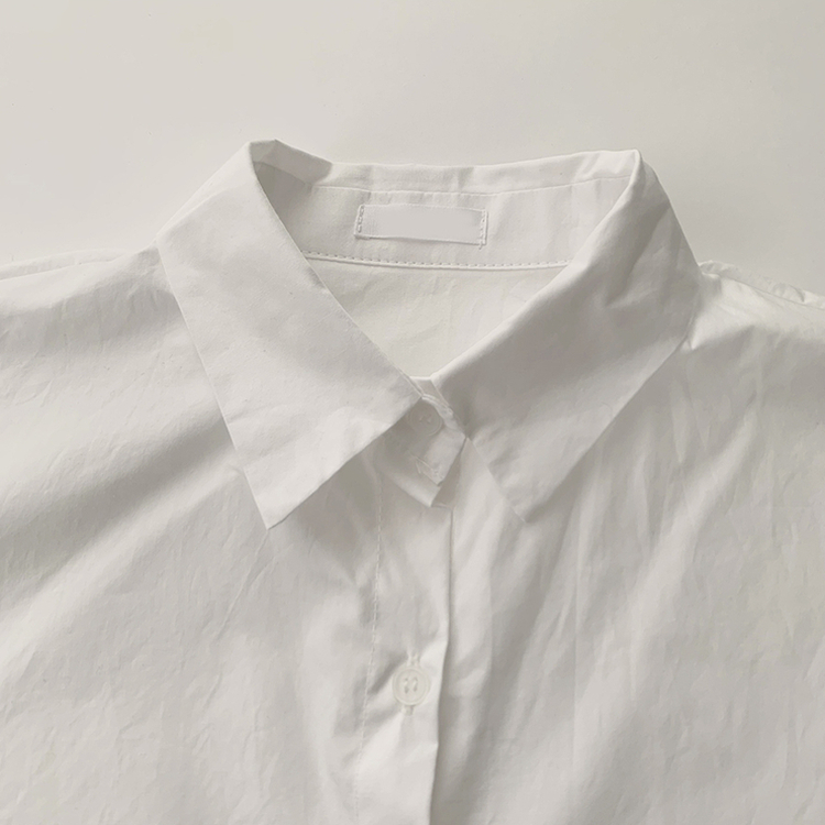 베이직의 정석 유니 파스텔 카라 버튼 세미 크롭 긴팔 셔츠 봄 캐주얼 남방 데일리 상의 11color