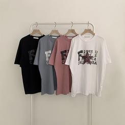 半袖Tシャツ カジュアルレタリング半袖Tシャツ