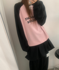 レタリングラグラントレーナー PINK