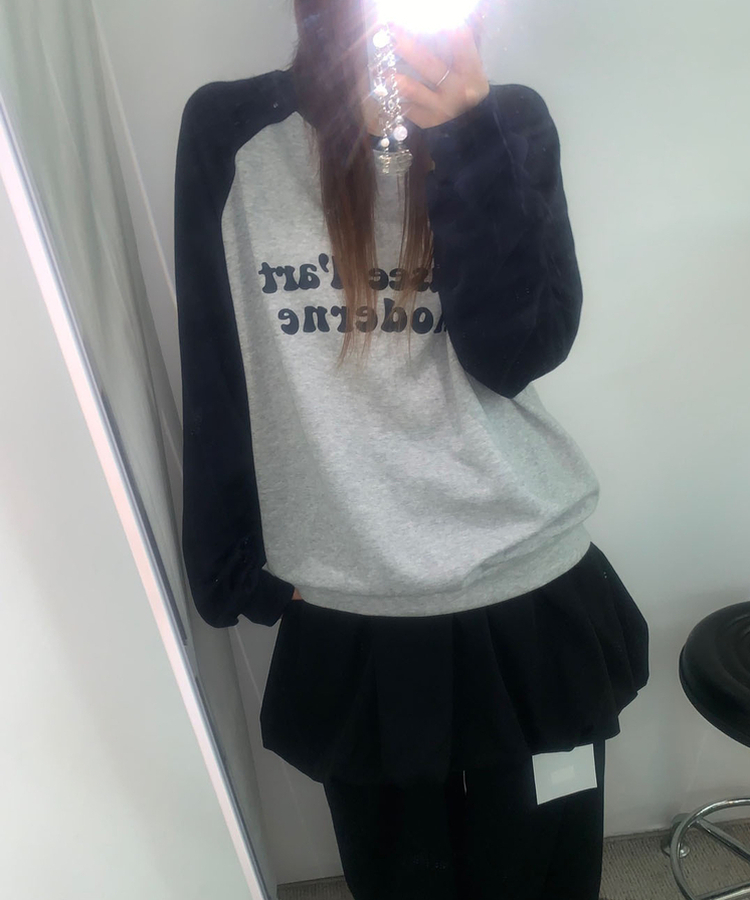 レタリングラグラントレーナー GREY