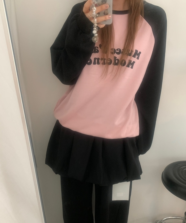 レタリングラグラントレーナー PINK