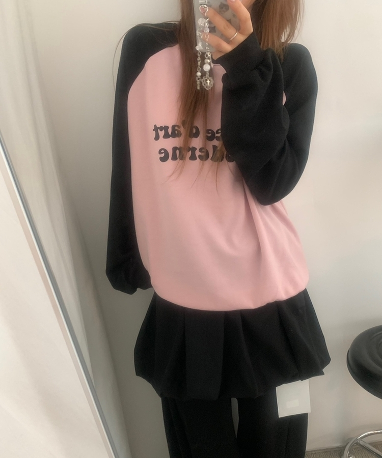 レタリングラグラントレーナー PINK