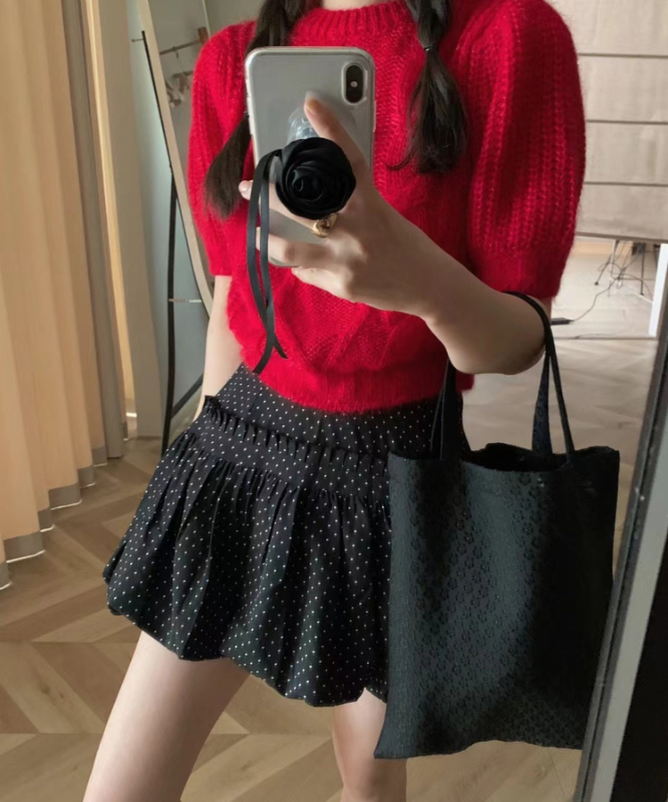 バルーンドットスカート BLACK