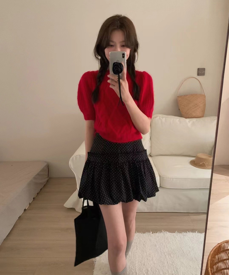 バルーンドットスカート BLACK