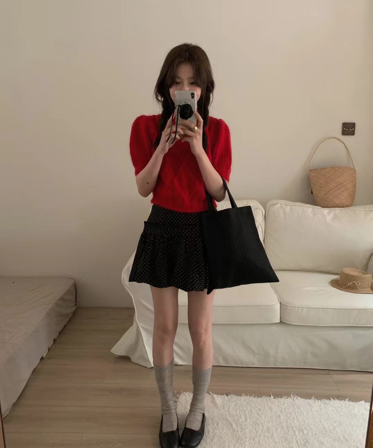 バルーンドットスカート BLACK