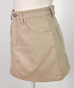 ステッチコットンスカートパンツ