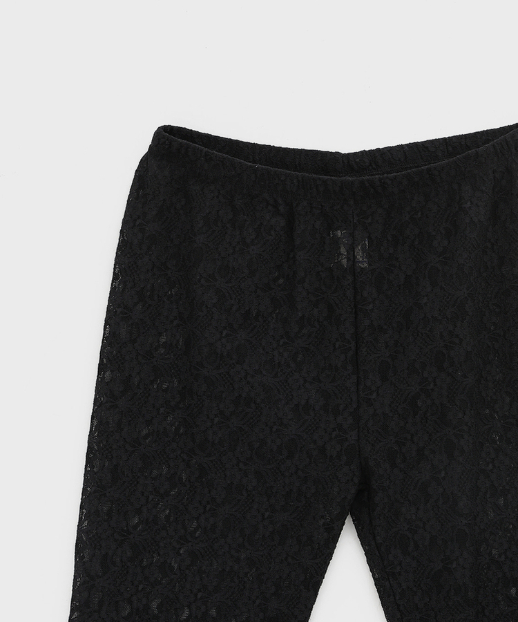 SIIILON 黒レース ハーフパンツ レギンス SIIILON 黒レース ハーフパンツ レギンス レースハーフレギンス
