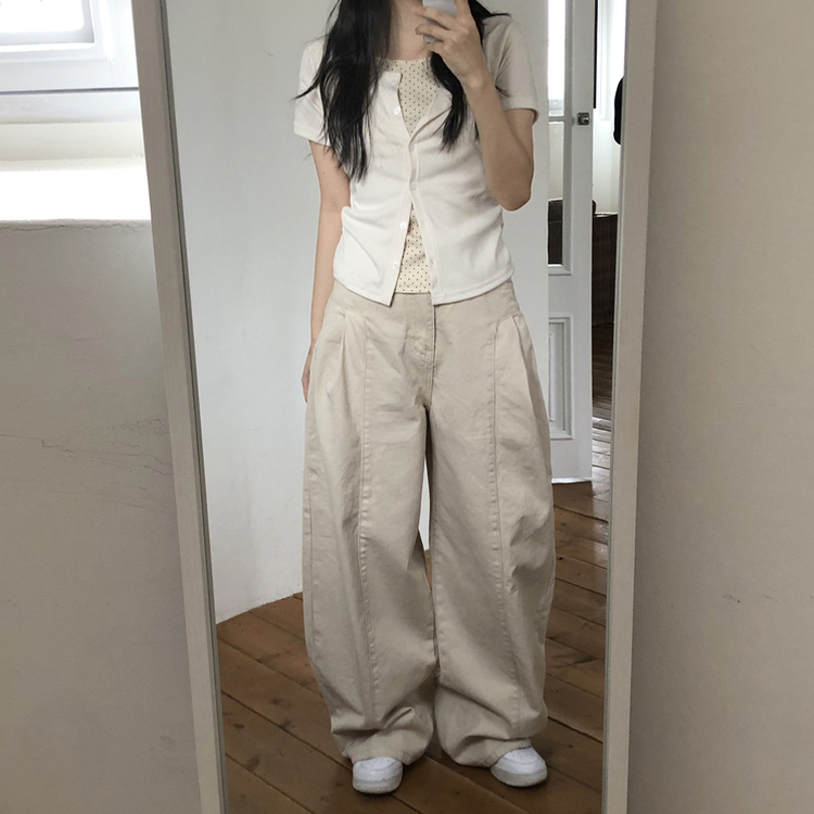 [요청폭주!땡땡반팔ver]일체형 레이어드 도트 땡땡이 썸머 반팔 가디건 3color 크림