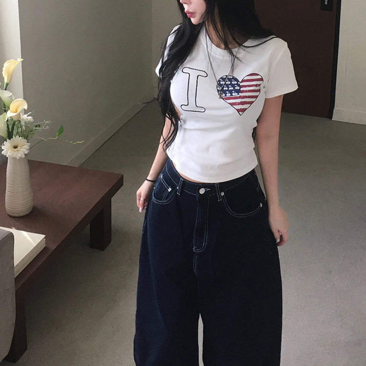 アメリカンプリンティング半袖Tシャツ IVORY