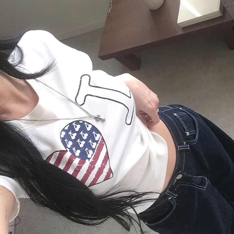 アメリカンプリンティング半袖Tシャツ IVORY