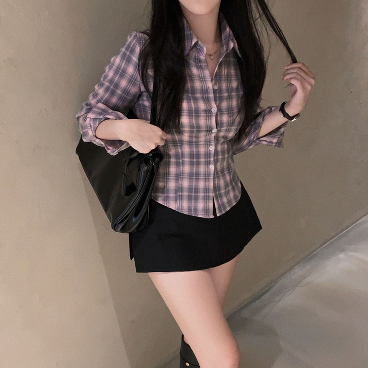 【ベルト付き】サイドスリットミニスカートパンツ BLACK