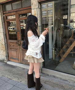 【ベルト付き】【ベルト付き】ヒッピーネットニット キャミソール BEIGE