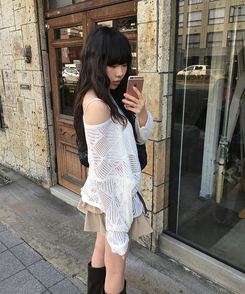 【ベルト付き】【ベルト付き】ヒッピーネットニット キャミソール BEIGE