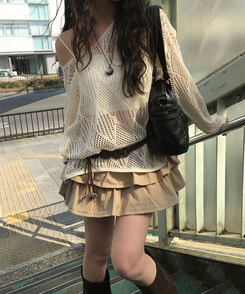 【ベルト付き】【ベルト付き】ヒッピーネットニット キャミソール BEIGE