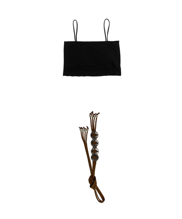 【ベルト付き】【ベルト付き】ヒッピーネットニット キャミソール