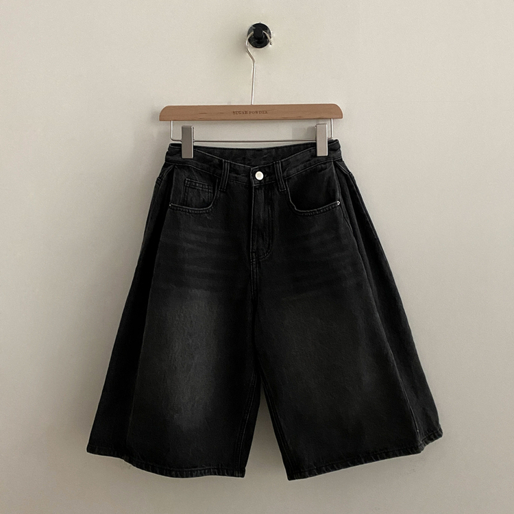 【丈別】ピンタックバミューダデニムパンツ(5color)