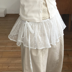 レイヤードラップティアードミニスカート WHITE