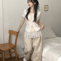 レイヤードラップティアードミニスカート WHITE