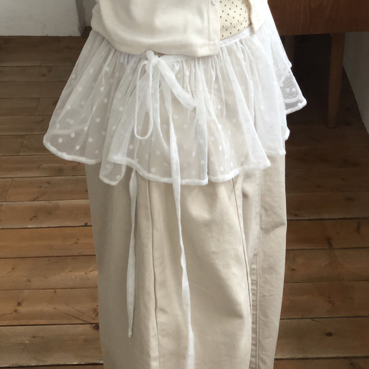 レイヤードラップティアードミニスカート WHITE