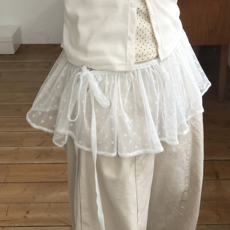 レイヤードラップティアードミニスカート WHITE