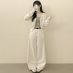 ペンダントワッペンニットカーディガン(6color) IVORY