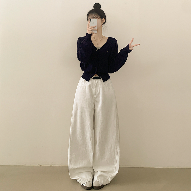 ペンダントワッペンニットカーディガン(6color) DARK BLUE