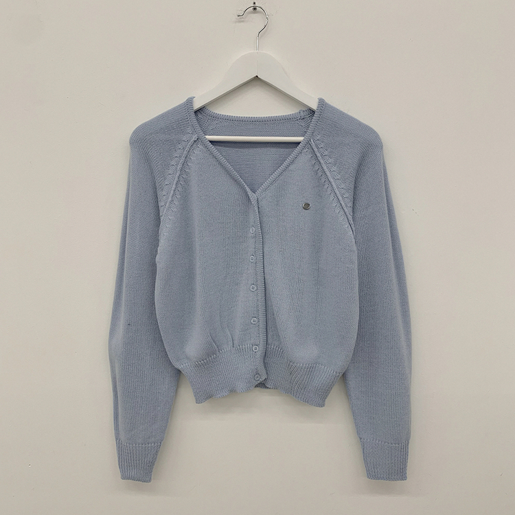 ペンダントワッペンニットカーディガン(6color)