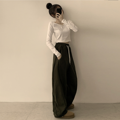 トレーニングパンツ サイドストリングトレーニングジョガーパンツ(5color) KHAKI