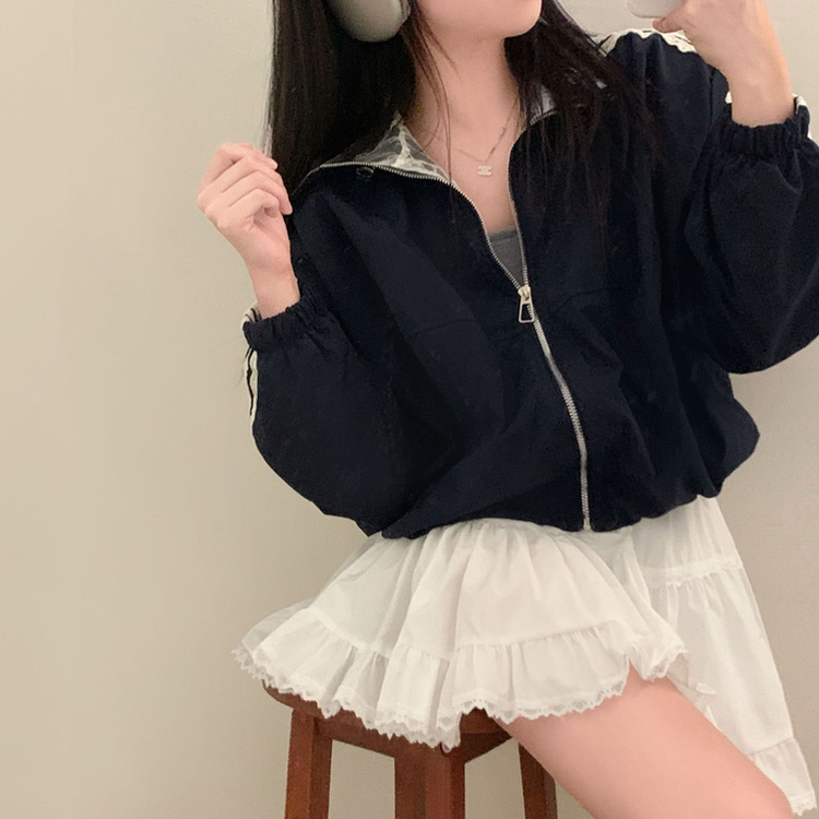 슈가 러블리 바스락 레이스 캉캉 미니 스커트 화이트