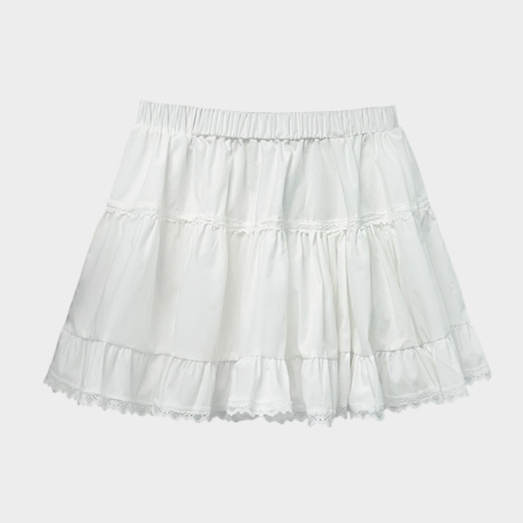 슈가 러블리 바스락 레이스 캉캉 미니 스커트