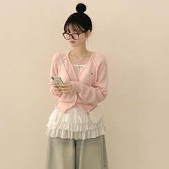 ブラウス ティアードフリルレイヤードミニワンピース IVORY