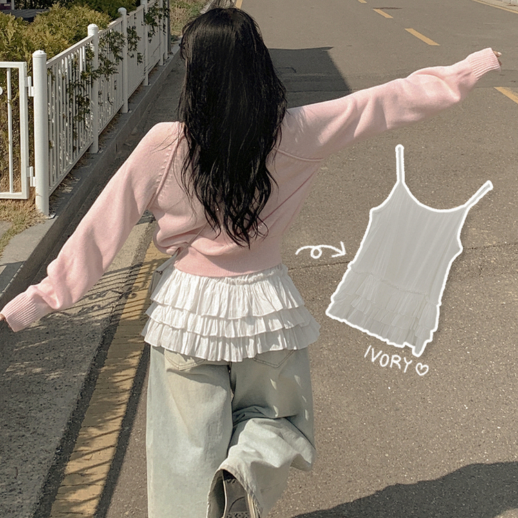 ティアードフリルレイヤードミニワンピース IVORY