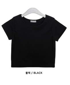 半袖Tシャツ 無地Uネッククロップ半袖Tシャツ(5color)