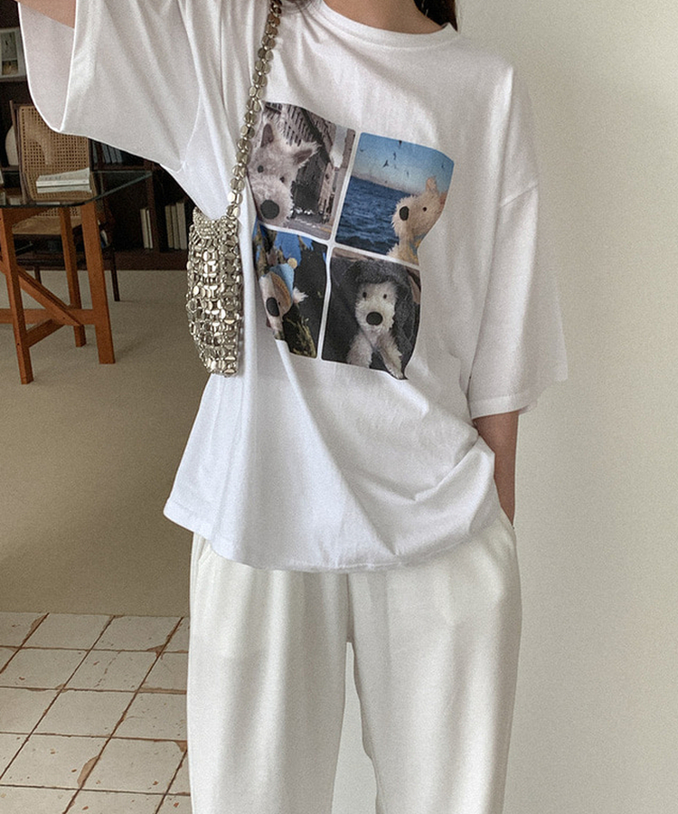 半袖Tシャツ コットンプリンティング半袖Tシャツ WHITE