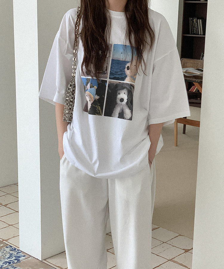 半袖Tシャツ コットンプリンティング半袖Tシャツ WHITE