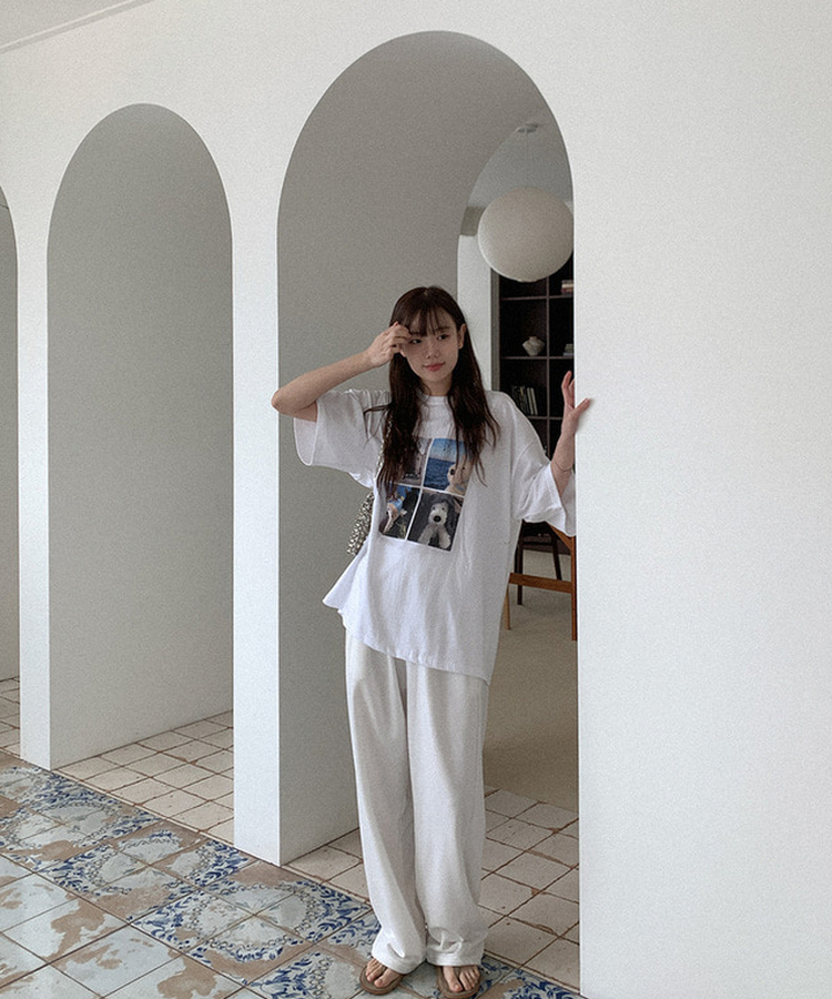 半袖Tシャツ コットンプリンティング半袖Tシャツ WHITE