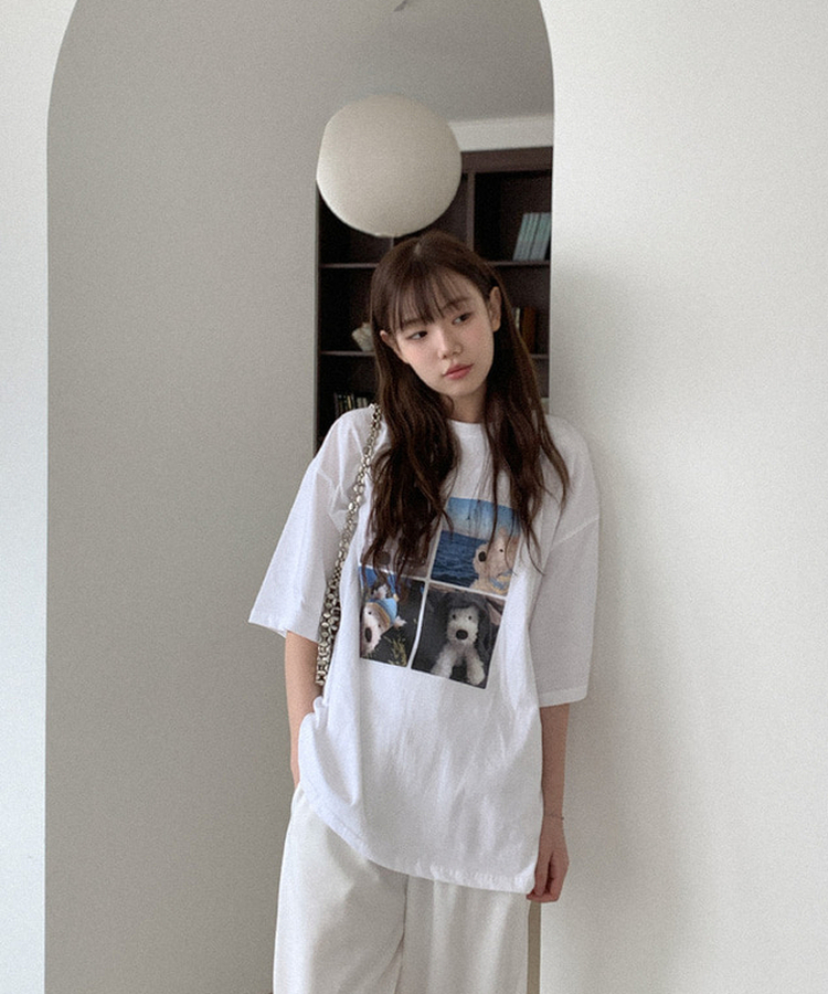 半袖Tシャツ コットンプリンティング半袖Tシャツ WHITE