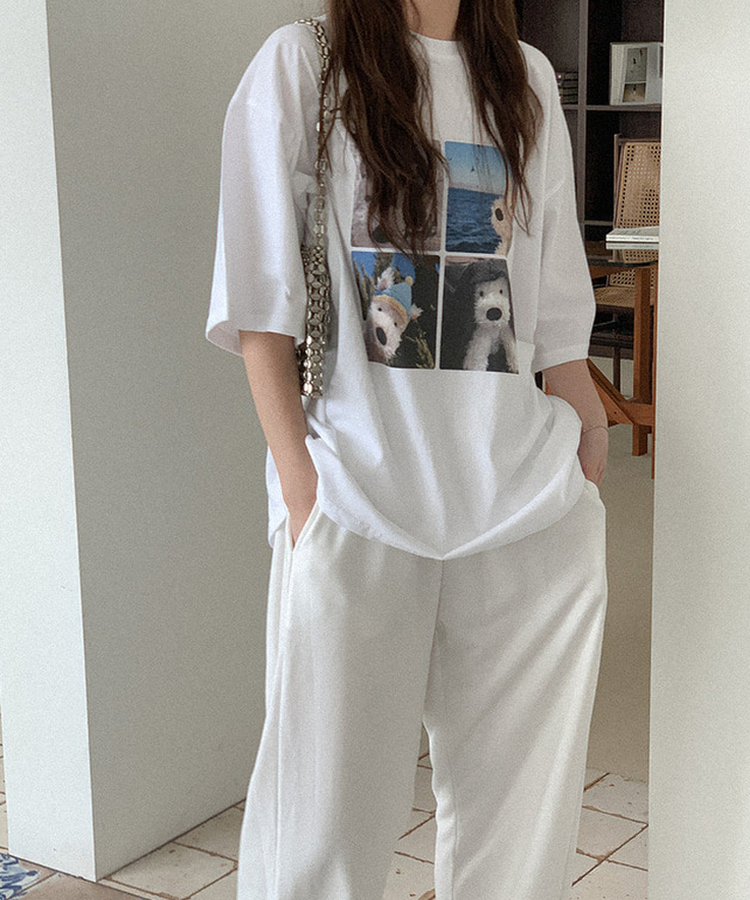 半袖Tシャツ コットンプリンティング半袖Tシャツ WHITE
