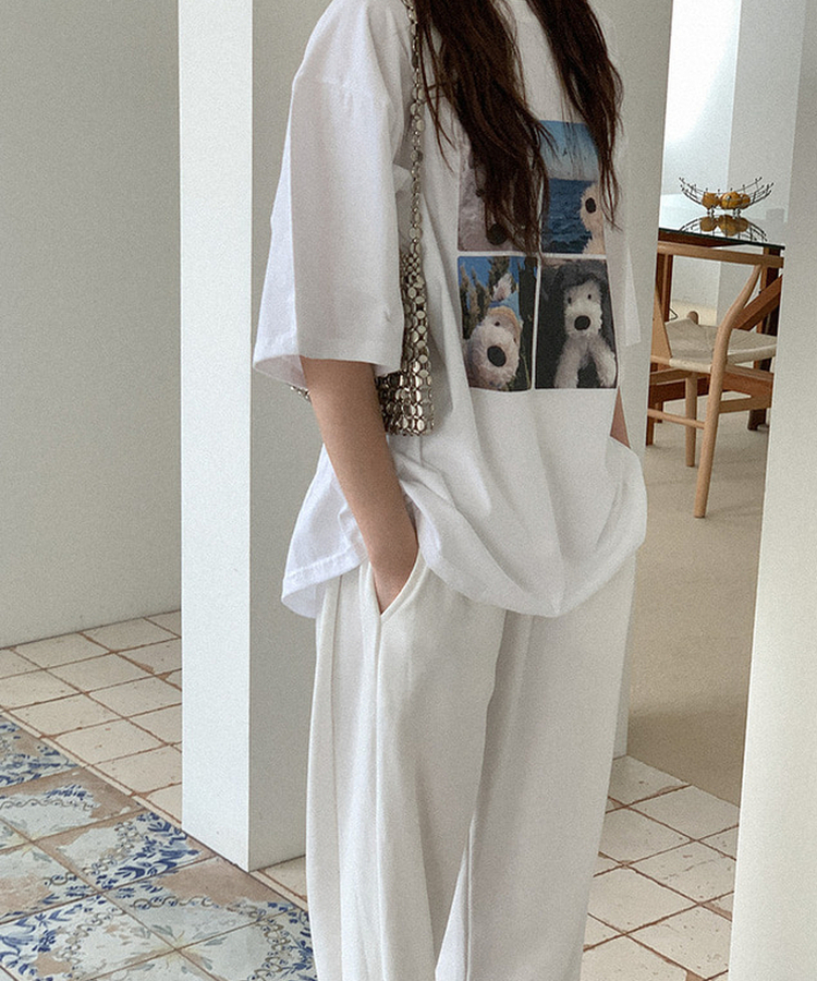 半袖Tシャツ コットンプリンティング半袖Tシャツ WHITE