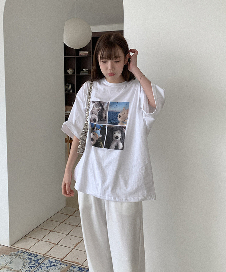 半袖Tシャツ コットンプリンティング半袖Tシャツ WHITE