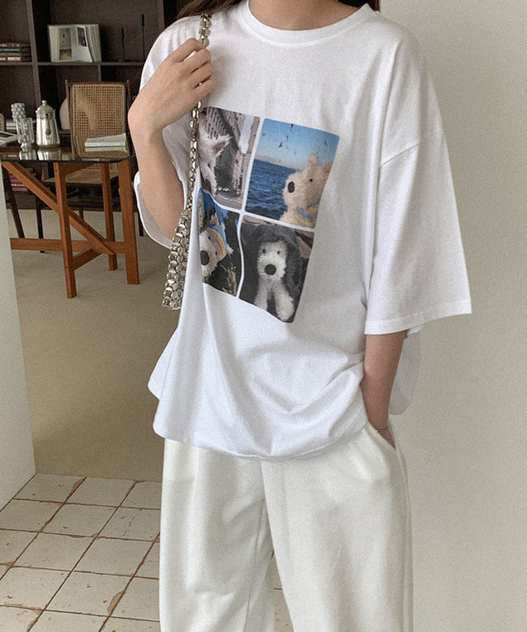 半袖Tシャツ コットンプリンティング半袖Tシャツ WHITE