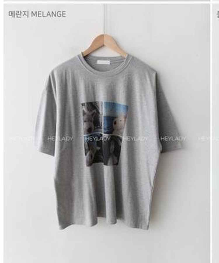 コットンプリンティング半袖Tシャツ