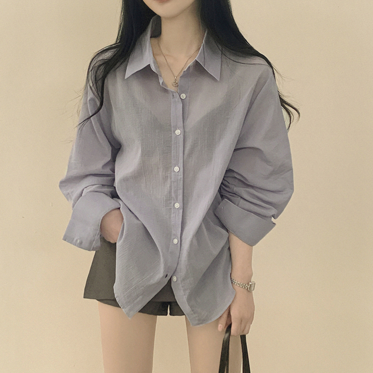なな色SHOP シースルーシャツカバーアップ(6color)｜シャツ｜韓国ファッション通販