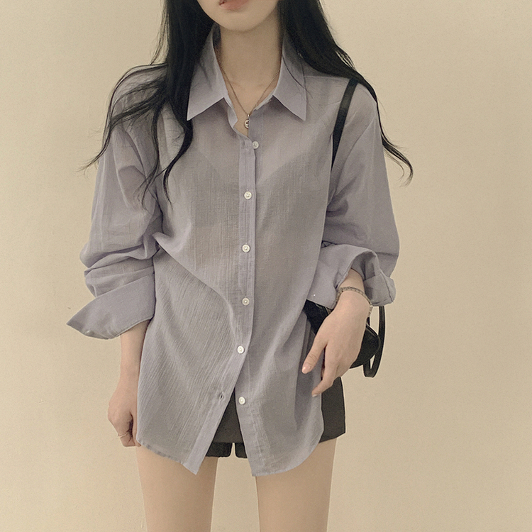 シースルーシャツカバーアップ(6color)｜シャツ｜韓国ファッション通販